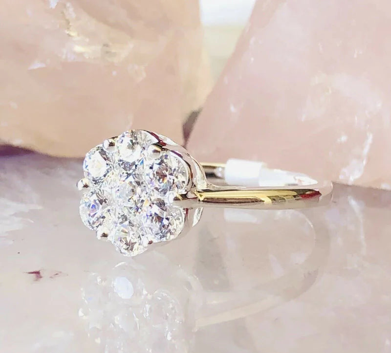 Swarovski Zirconia Pressure Set Ring set in Sterling Silver SIZE S