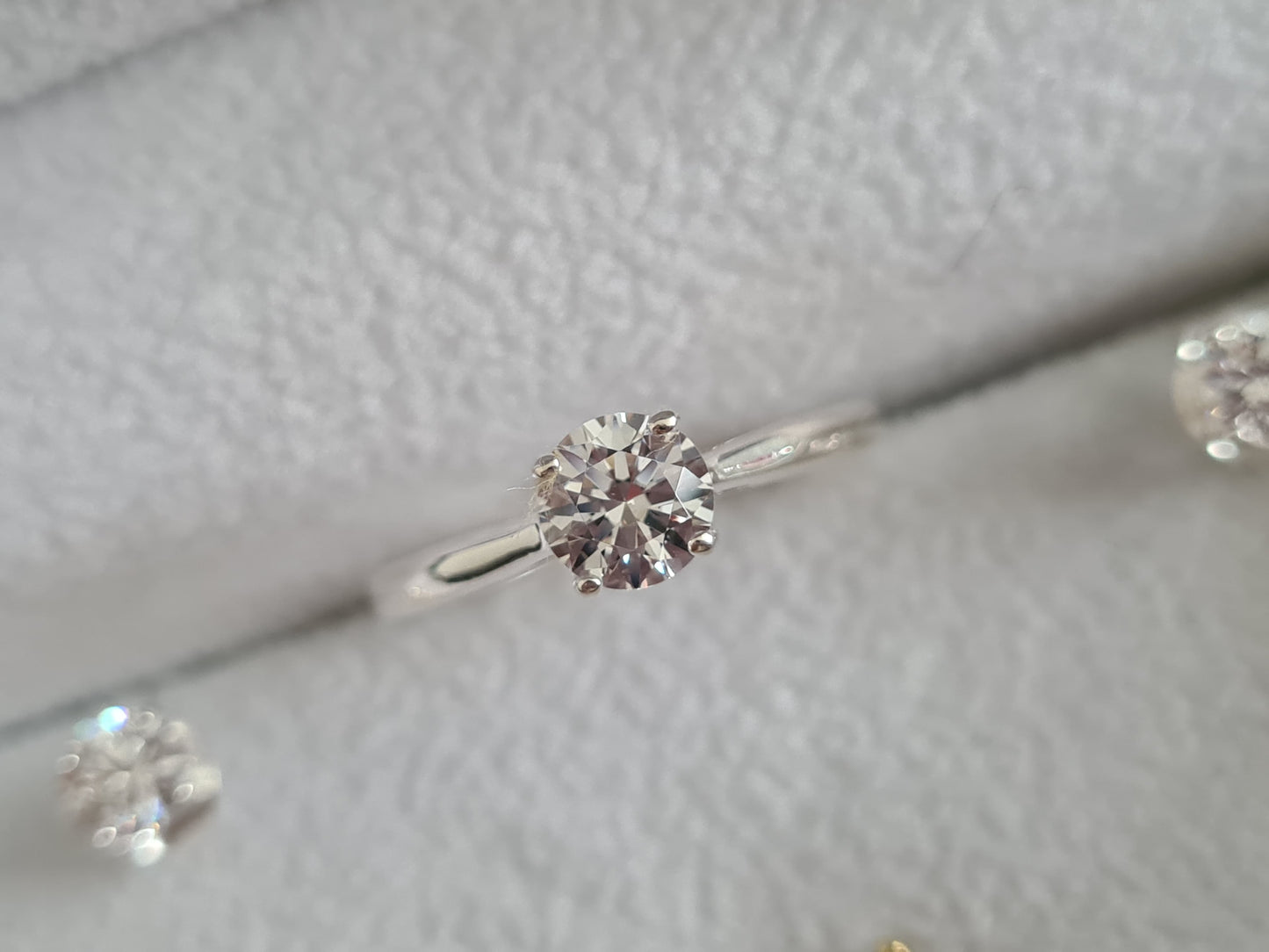 2 Piece Set -Swarovski Zirconia 925 Sterling Silver Solitaire Ring and Stud Earrings SIZES O,S