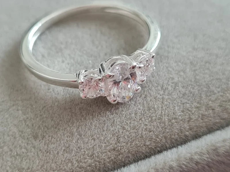 Swarovski Zirconia Engagement Ring 925 Sterling Silver SIZES L,N