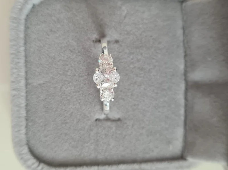 Swarovski Zirconia Engagement Ring 925 Sterling Silver SIZES L,N