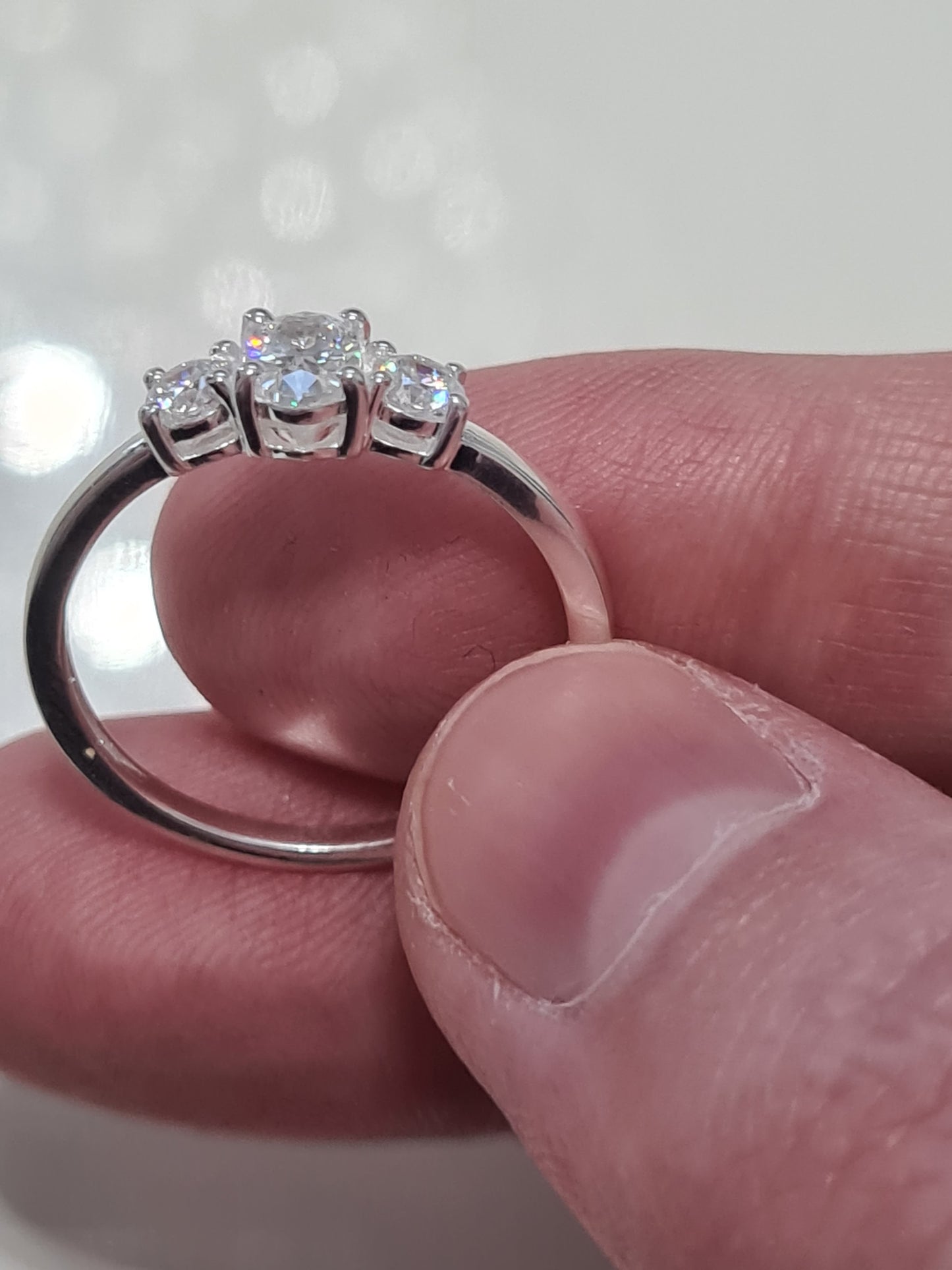 Swarovski Zirconia Engagement Ring 925 Sterling Silver SIZES L,N