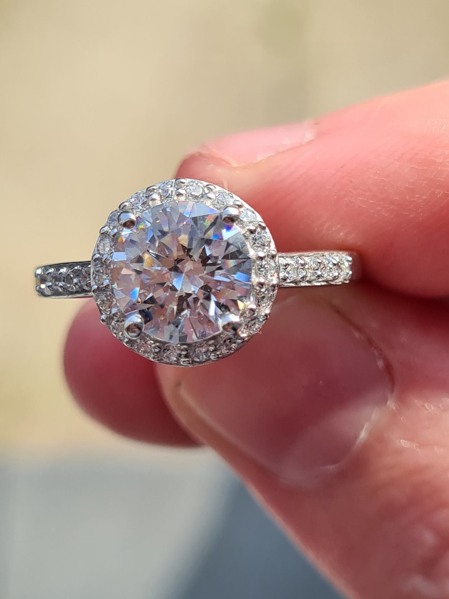 2 Piece Set SWAROVSKI ZIRCONIA Pendant And Ring Set in Sterling Silver RING SIZES L, N, Q