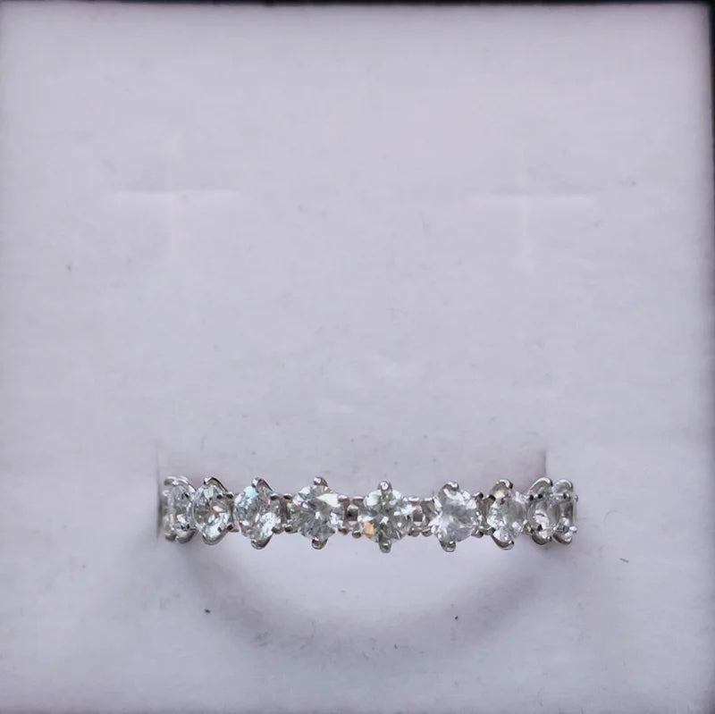 Swarovski Zirconia Eternity Ring 925 Sterling Silver SIZE U