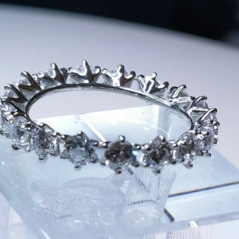 Swarovski Zirconia Eternity Ring 925 Sterling Silver SIZE U