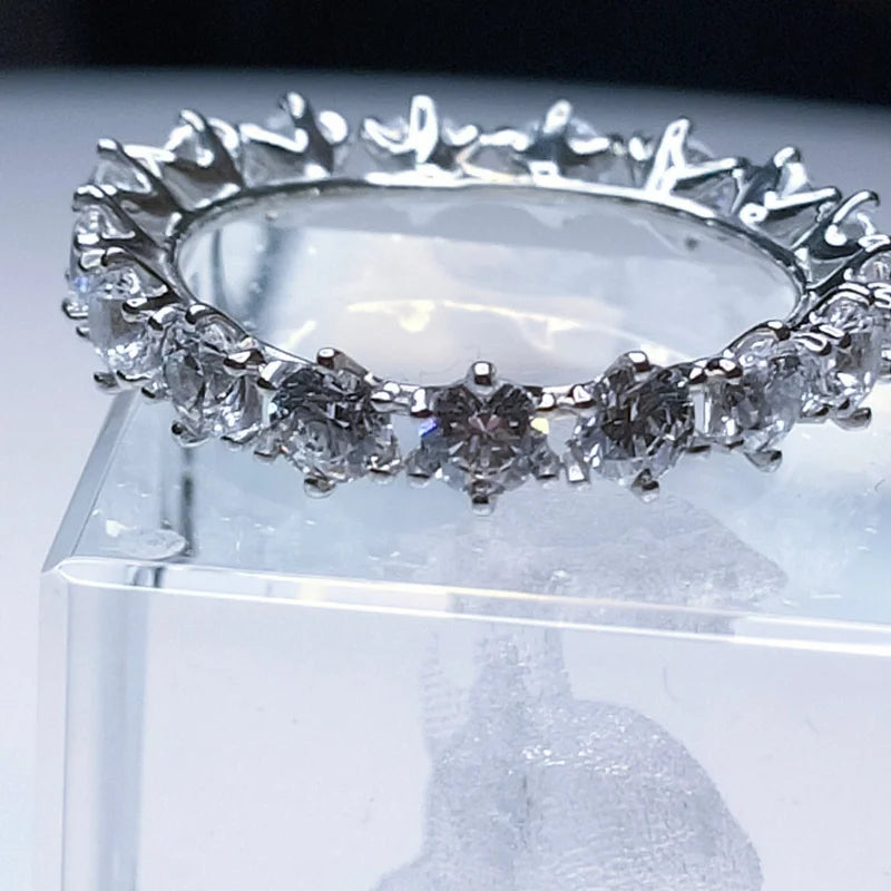 Swarovski Zirconia Eternity Ring 925 Sterling Silver SIZE U