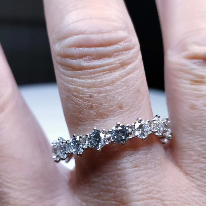 Swarovski Zirconia Eternity Ring 925 Sterling Silver SIZE U