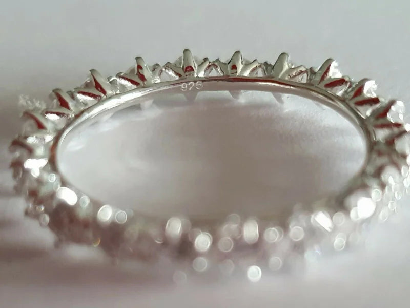 Swarovski Zirconia Eternity Ring 925 Sterling Silver SIZE U