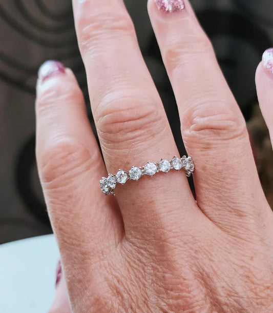 Swarovski Zirconia Eternity Ring 925 Sterling Silver SIZE U