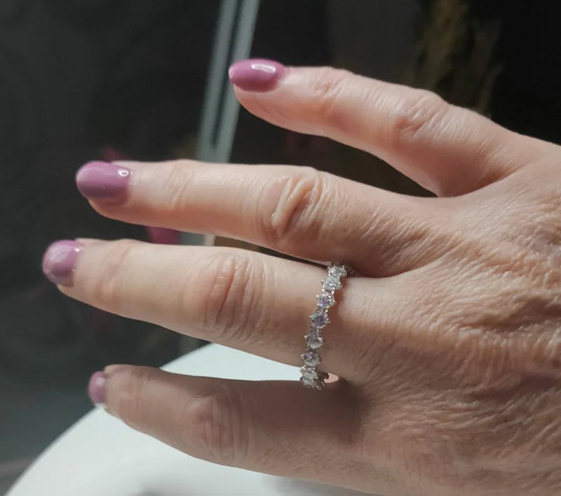 Swarovski Zirconia Eternity Ring 925 Sterling Silver SIZE U
