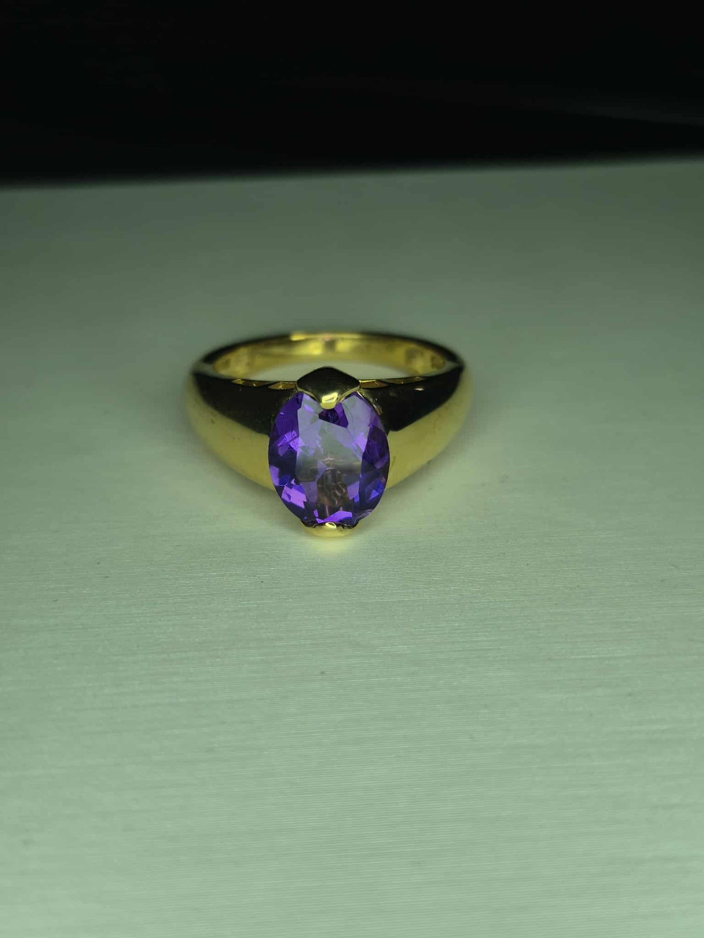 2.510ct AAA African Amethyst Solitaire Ring in 14K Gold 925 Sterling Silver SIZE M