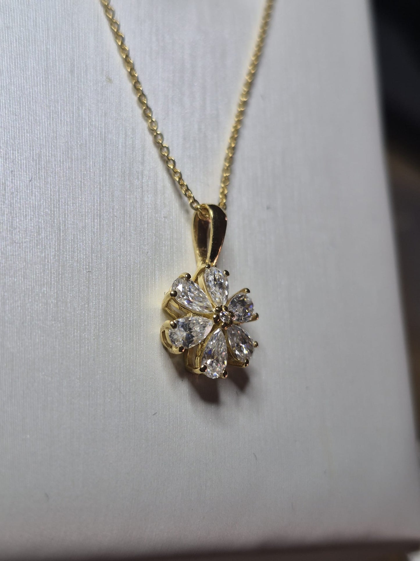 1.31ct Moissanite Necklace in 18K Gold Overlay 925 Sterling Silver