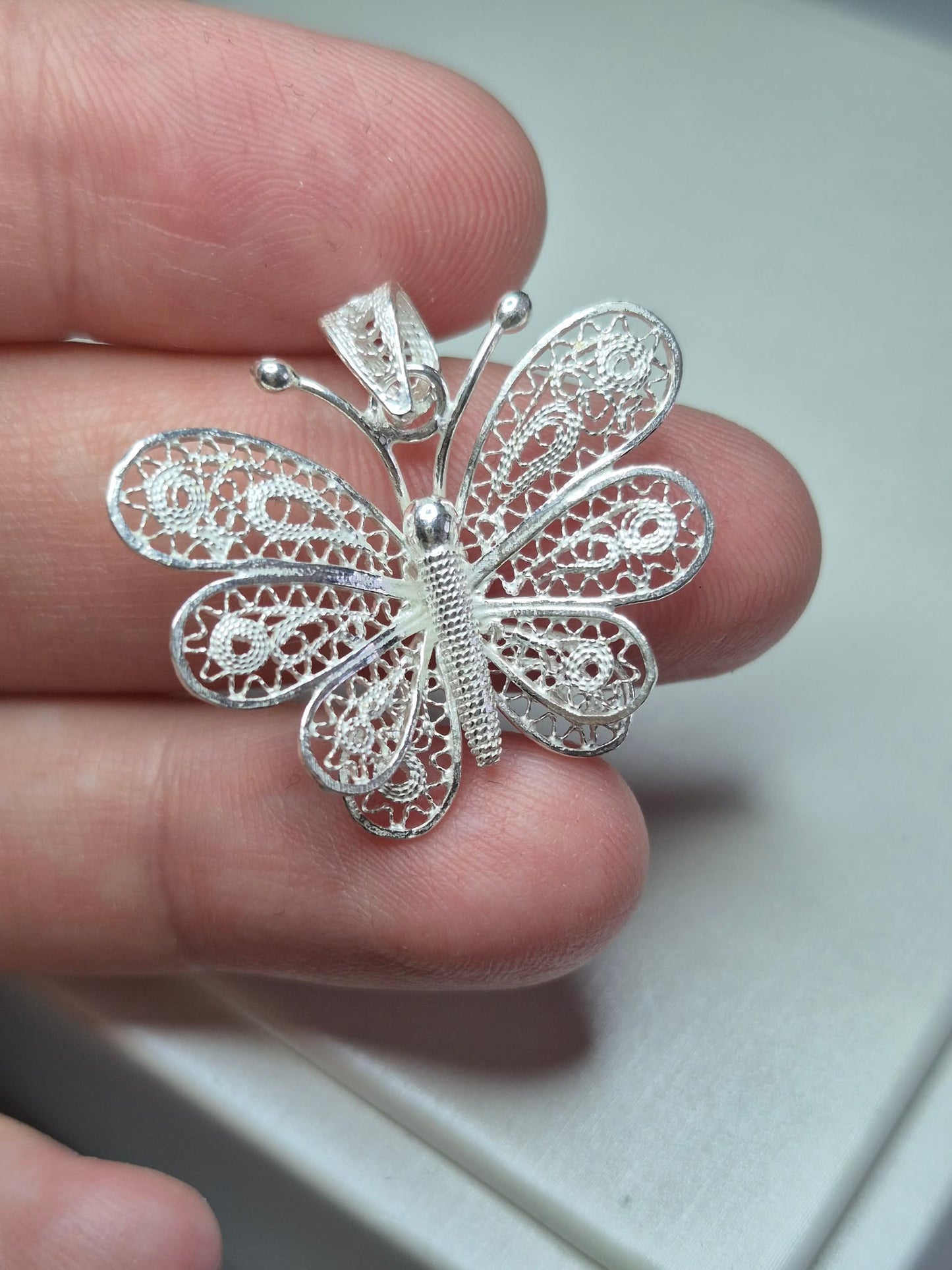 Hand Made Butterfly Pendant 925 Sterling Silver