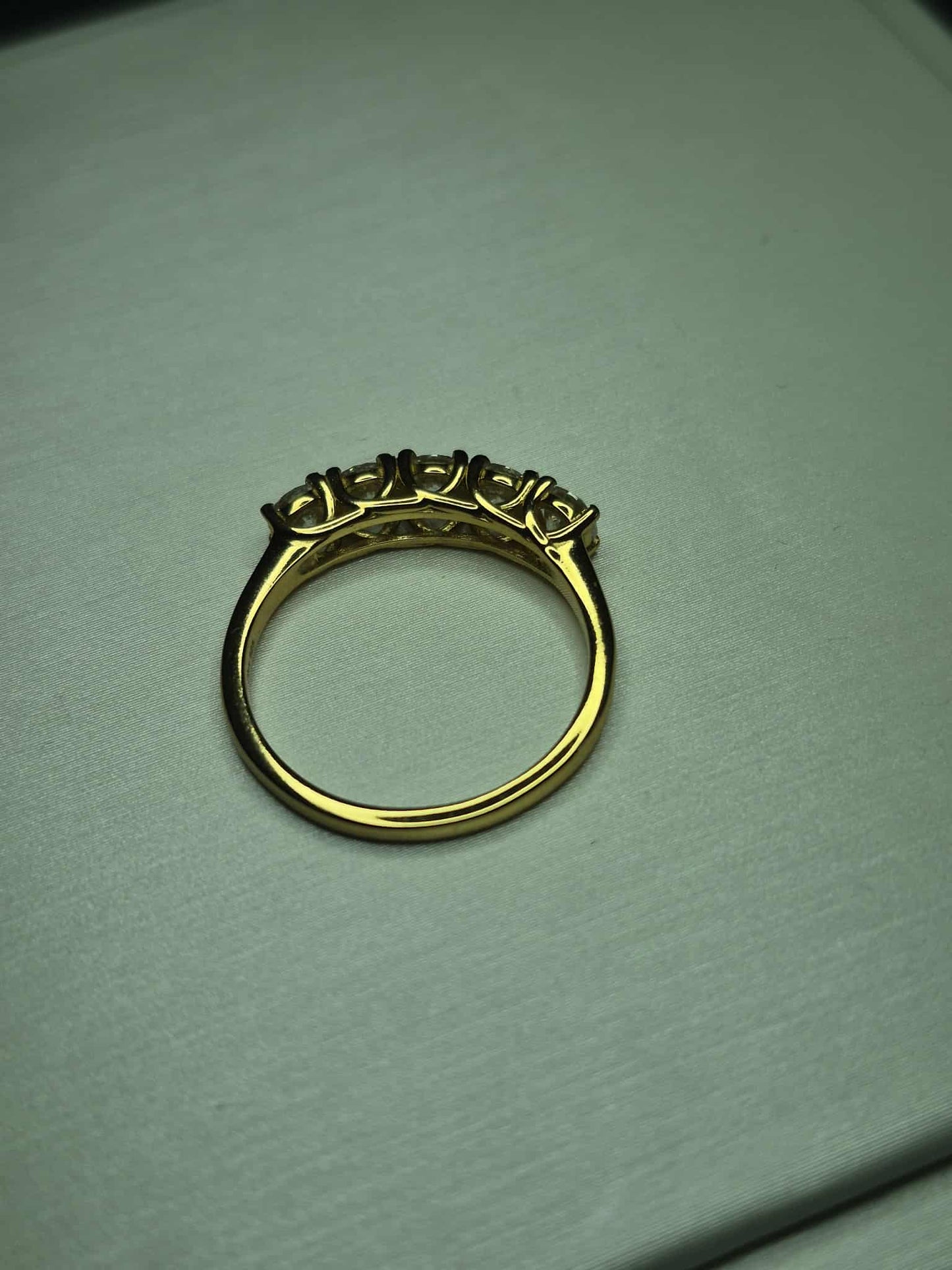 1ct Moissanite 5 Stone Ring in 18K Gold 925 Sterling Silver SIZE Q