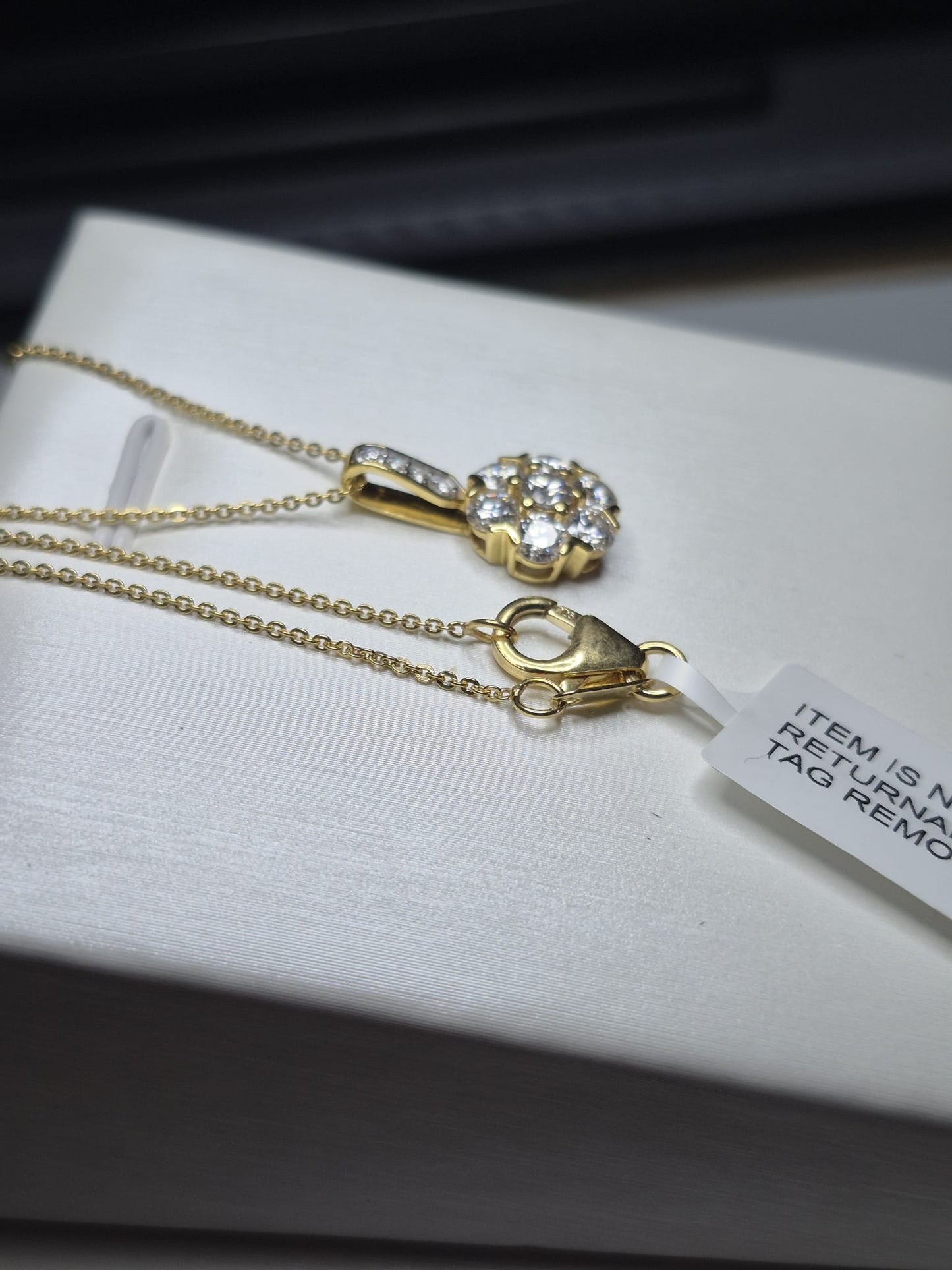 1.22ct Moissanite Floral Necklace 925 Sterling Silver with a gold overlay