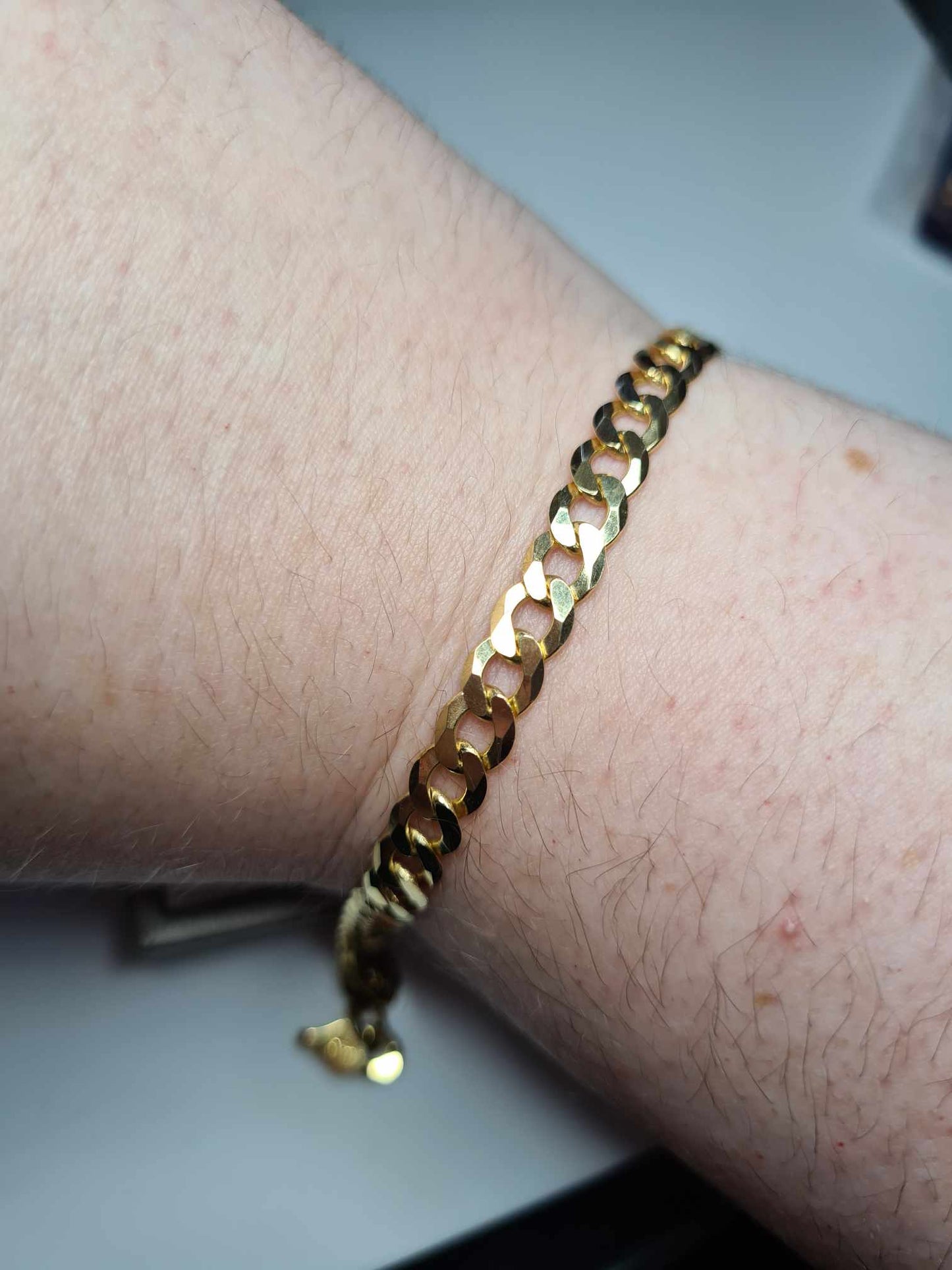 Italy Made 8inch Curb Bracelet in Gold Overlay 925 Sterling Silver