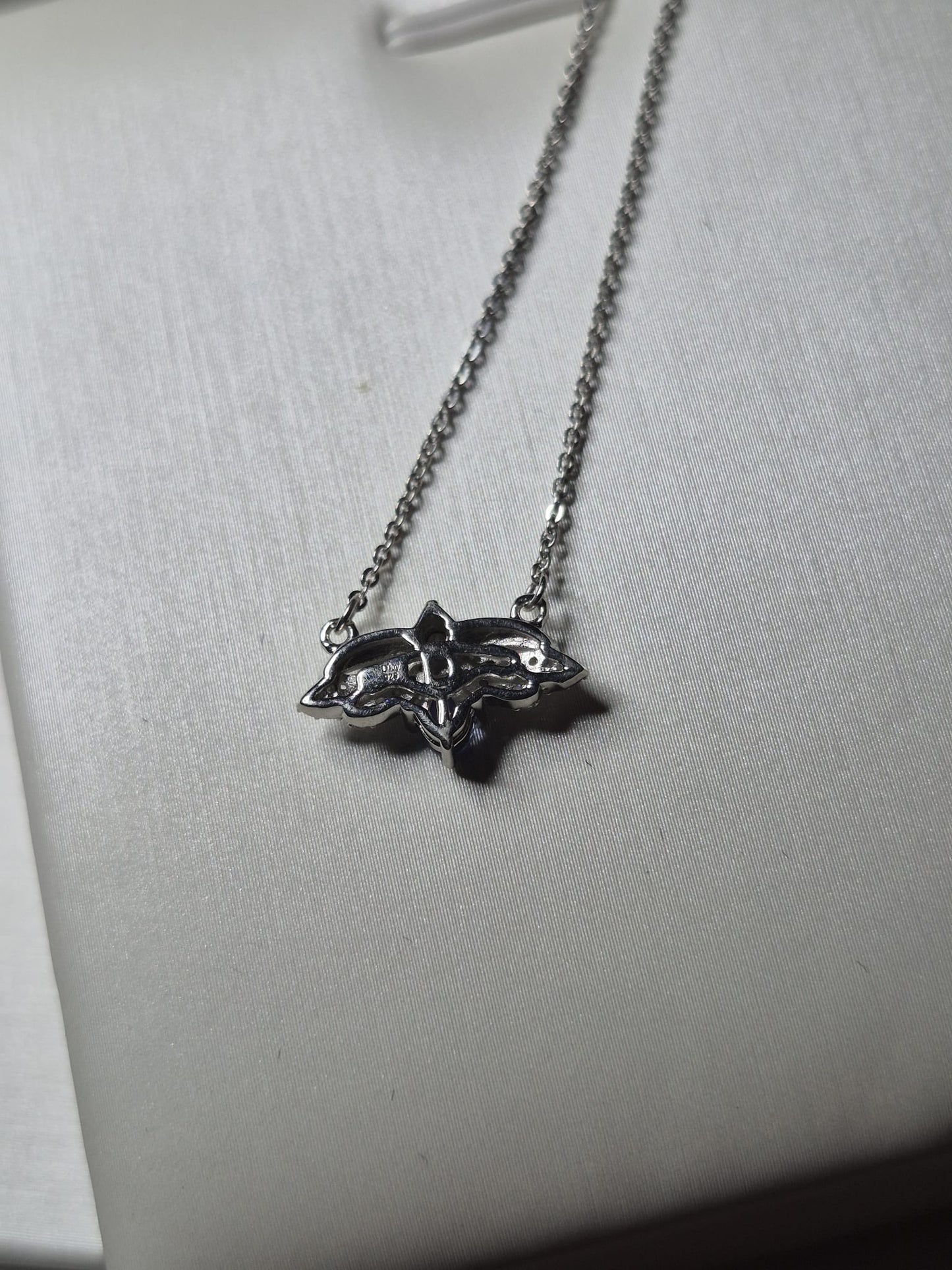 Tanzanite & White Zircon Bee Necklace 925 Sterling Silver