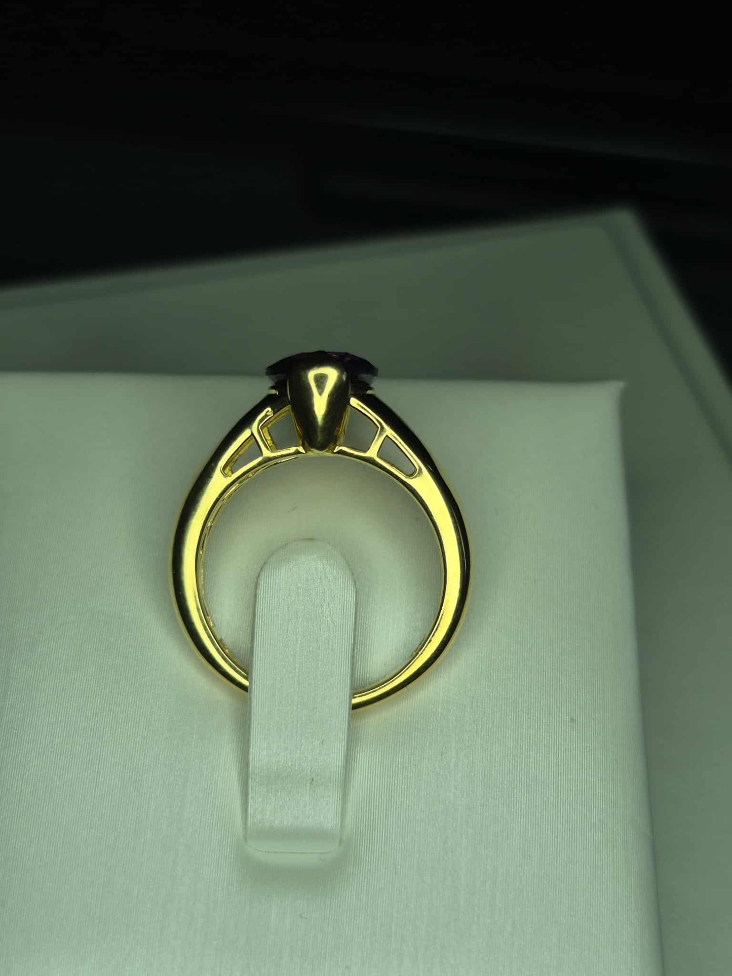 2.510ct AAA African Amethyst Solitaire Ring in 14K Gold 925 Sterling Silver SIZE M