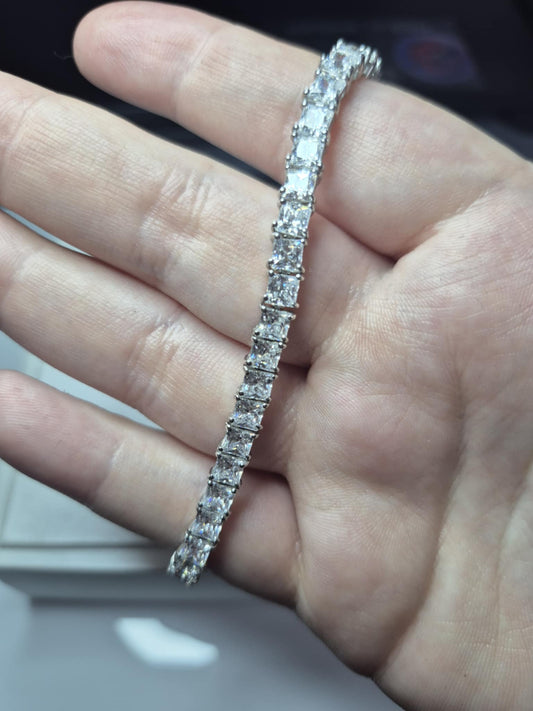 30CT Swarovski Zirconia Tennis Bracelet 925 Sterling Silver