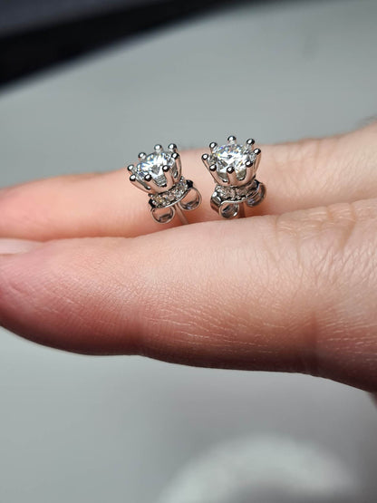 1.060ct Moissanite Halo Stud Earrings 925 Sterling Silver