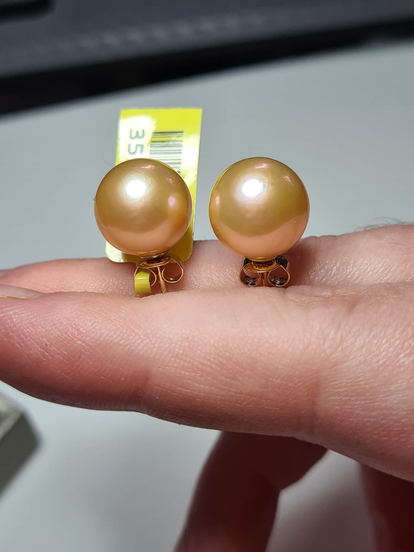 18K Gold AAA Peach Edison Pearl Earrings