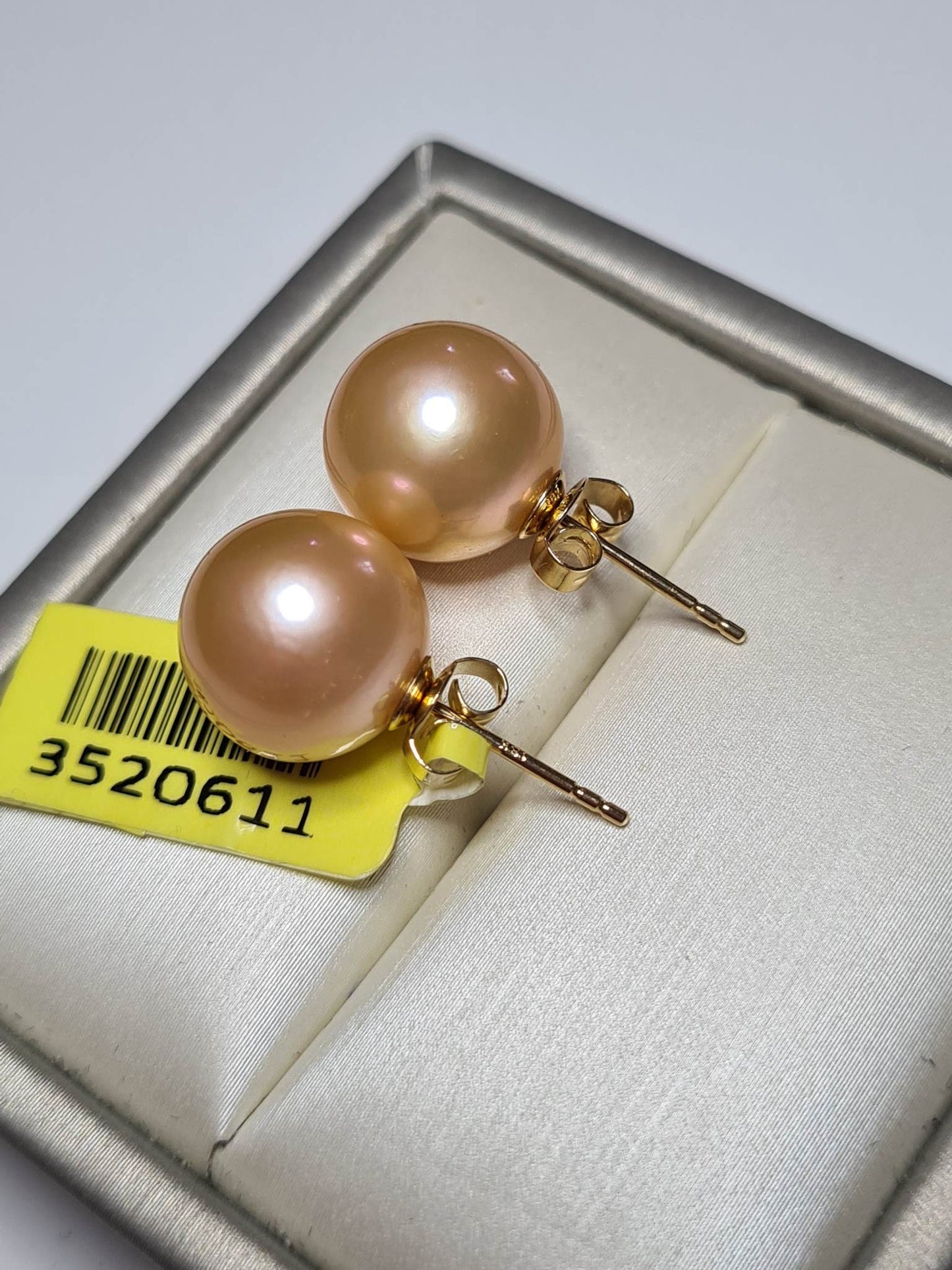 18K Gold AAA Peach Edison Pearl Earrings