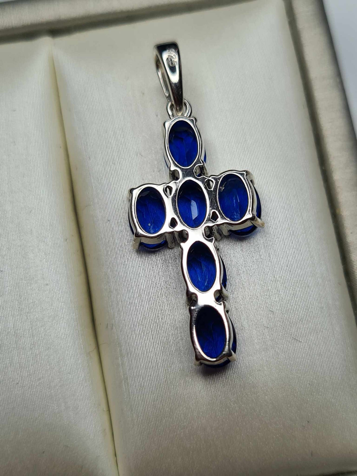 3.10ct Ceylon Colour Quartz Cross Pendant 925 Sterling Silver