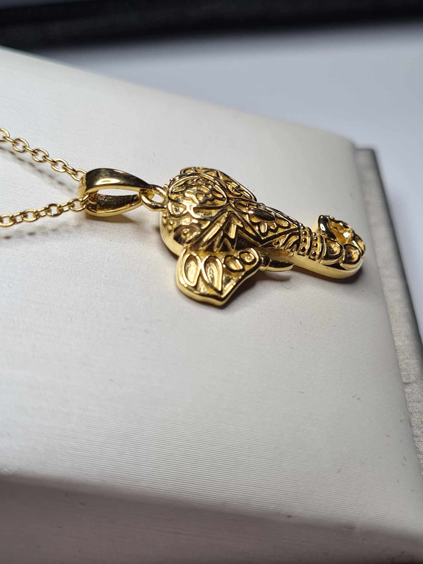 Elephant Necklace 18K Gold Overlay 925 Sterling Silver