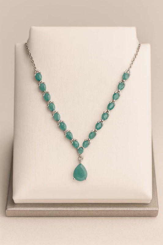 3.35ct Grandidierite Necklace Platinum Overlay 925 Sterling Silver