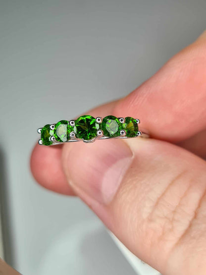 1ct Russian Diopside And Diamond Ring 925 Sterling Silver SIZE N