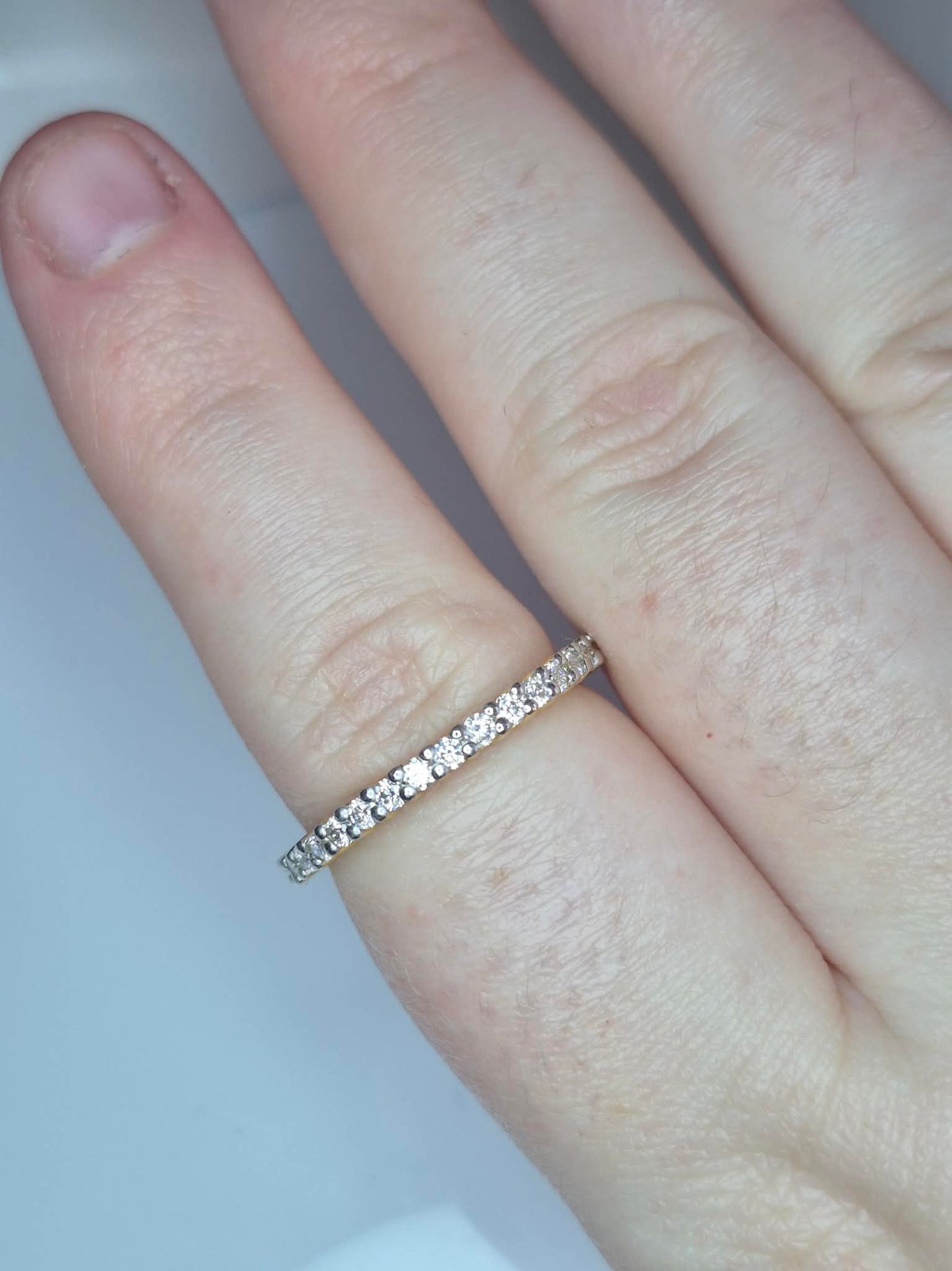 1.16 Moissanite Eternity Ring in 18K Gold Plated 925 Sterling Silver SIZES R,S