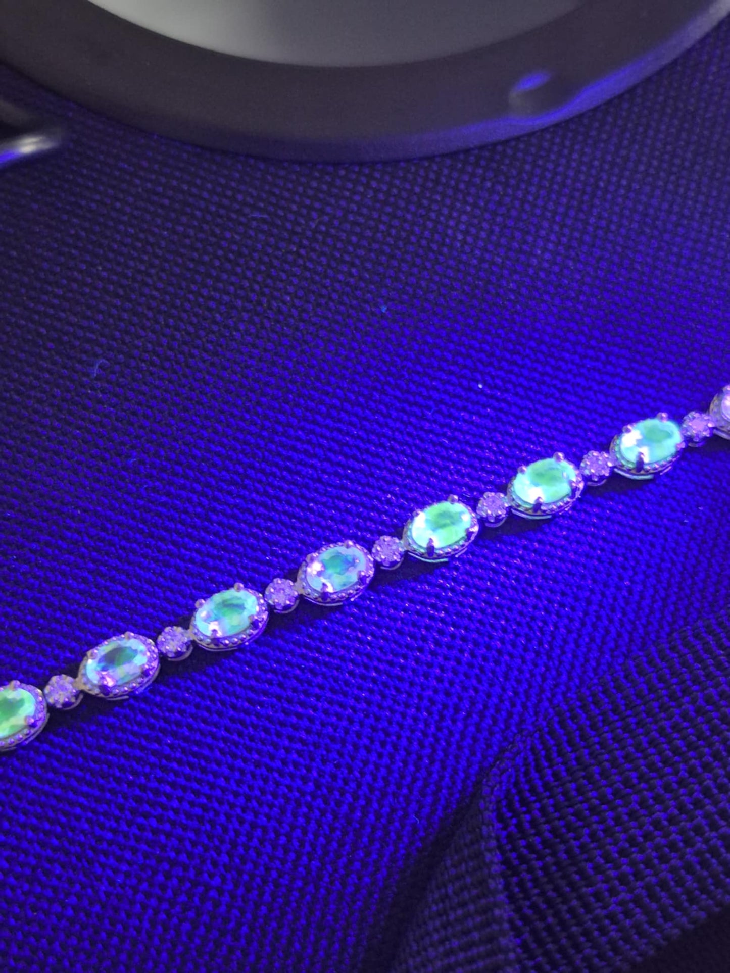 6.50ct Hyalite Opal and Natural Cambodian Zircon Bracelet in Platinum Overlay Sterling Silver