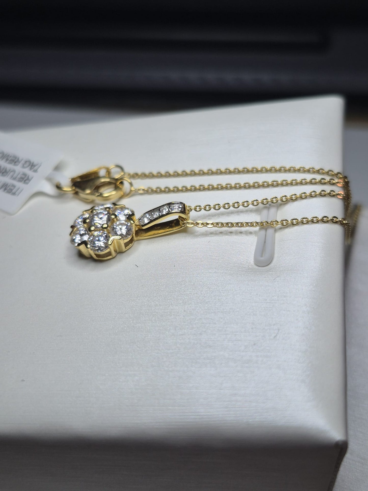 1.22ct Moissanite Floral Necklace 925 Sterling Silver with a gold overlay