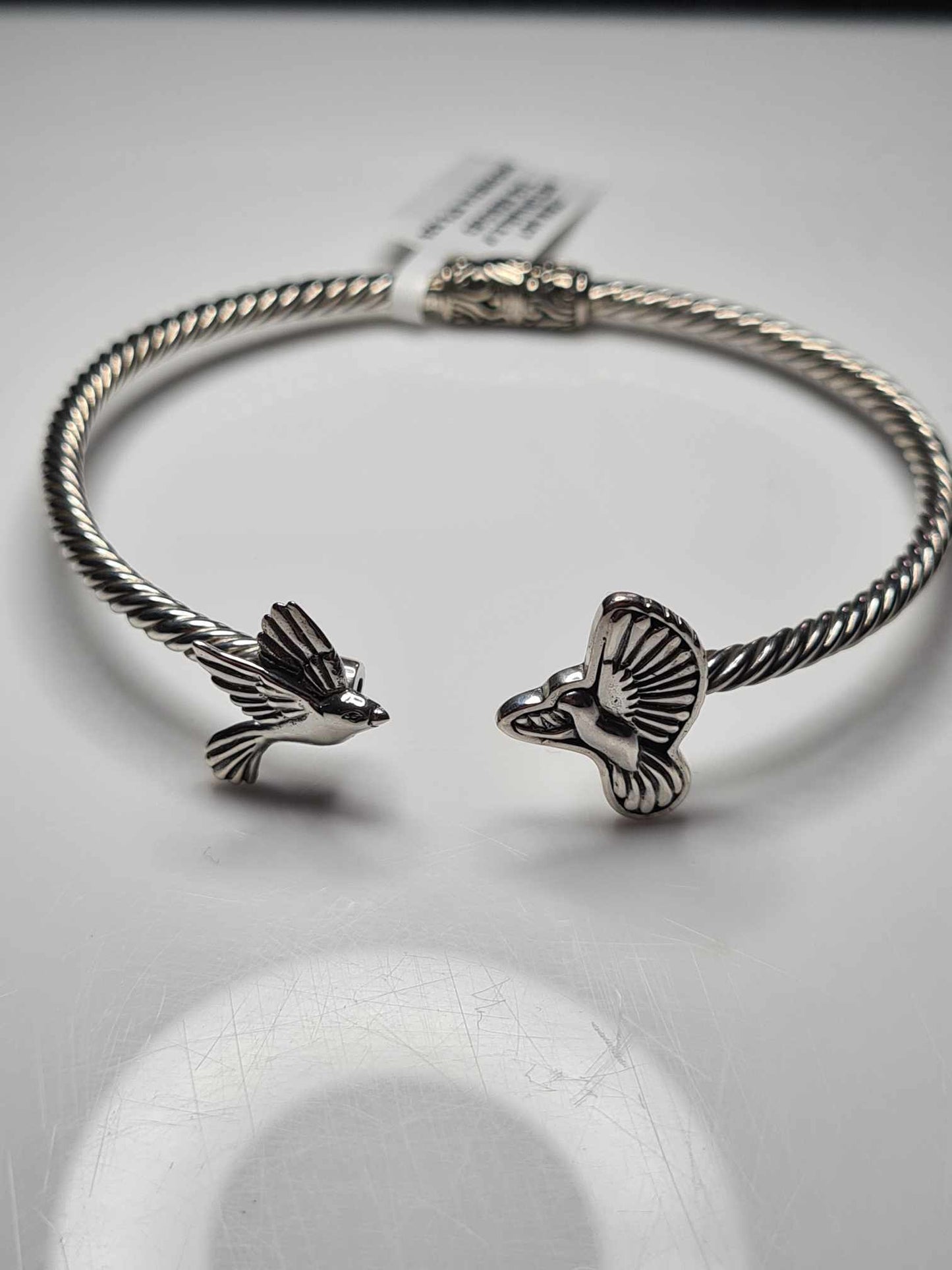 Hand Made Sterling Silver Bird Cuff Bangle Size 7.5inch