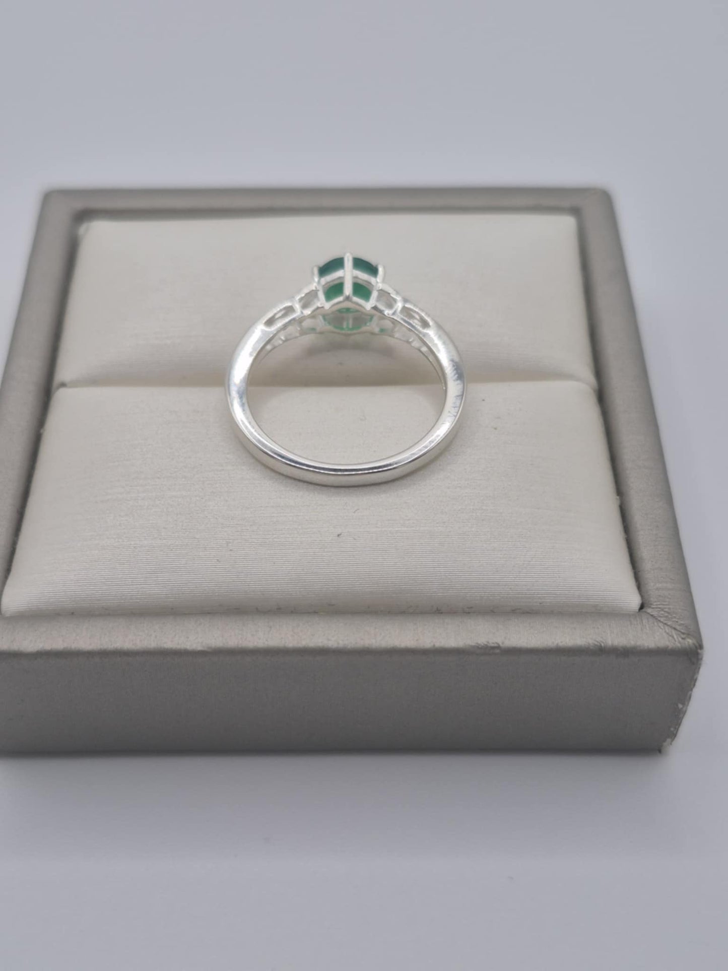 0.720ct Verde Onyx Solitaire Ring 925 Sterling Silver SIZES K, M