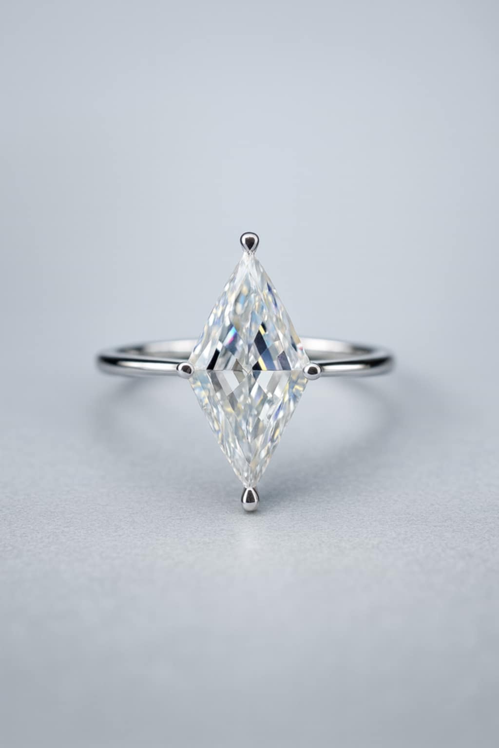 2.40ct Moissanite Solitaire Ring in Rhodium Overlay 925 Sterling Silver SIZE O