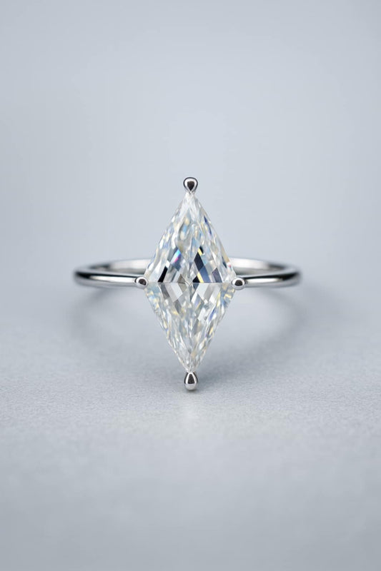 2.40ct Moissanite Solitaire Ring in Rhodium Overlay 925 Sterling Silver SIZE O