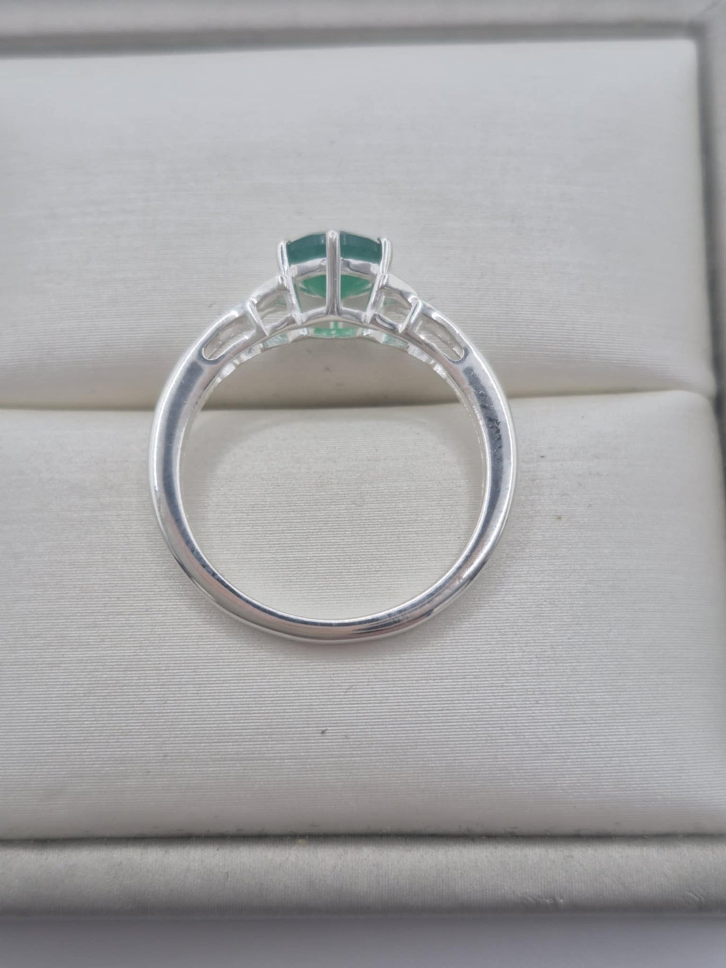 0.720ct Verde Onyx Solitaire Ring 925 Sterling Silver SIZES K, M