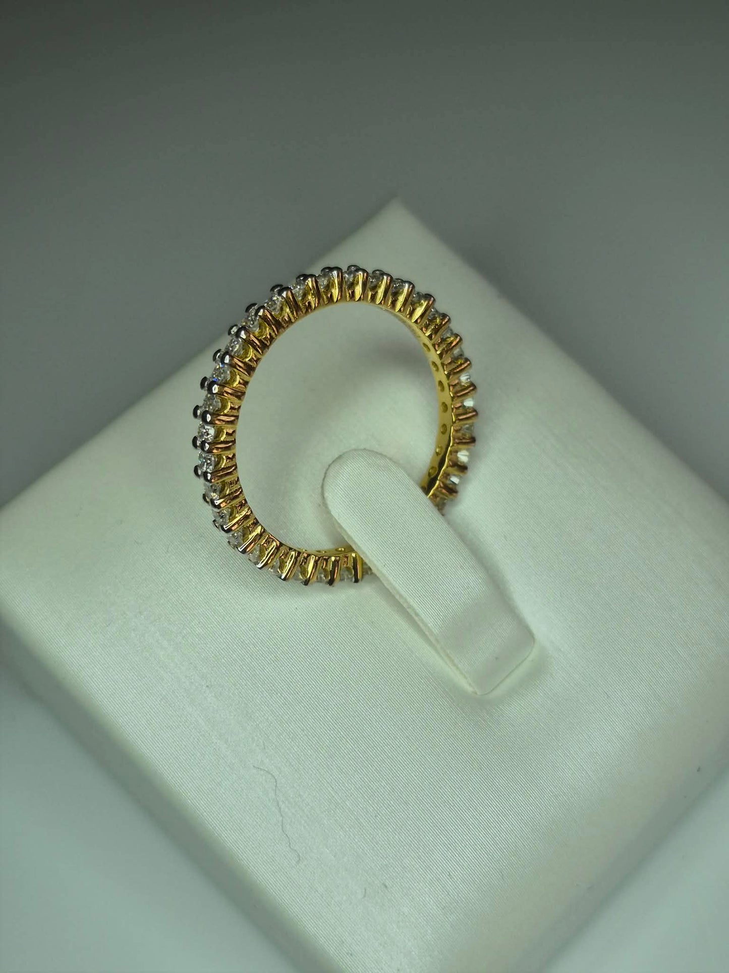 1.16 Moissanite Eternity Ring in 18K Gold Plated 925 Sterling Silver SIZES R,S