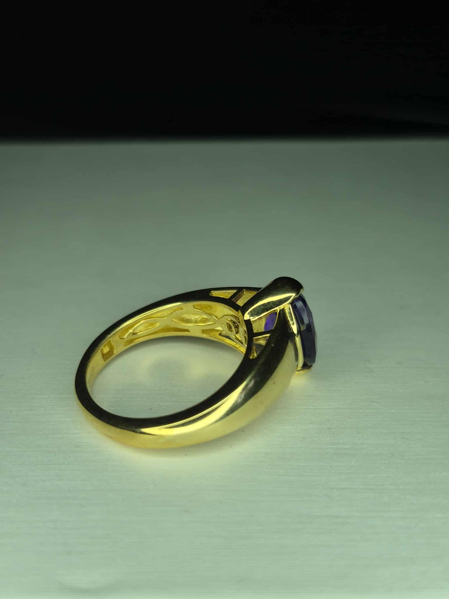 2.510ct AAA African Amethyst Solitaire Ring in 14K Gold 925 Sterling Silver SIZE M