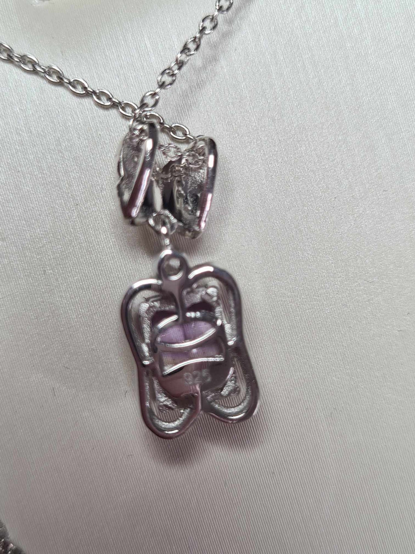 Ametrine & Natural Zircon Butterfly Necklace in Rhodium Overlay 925 Sterling Silver