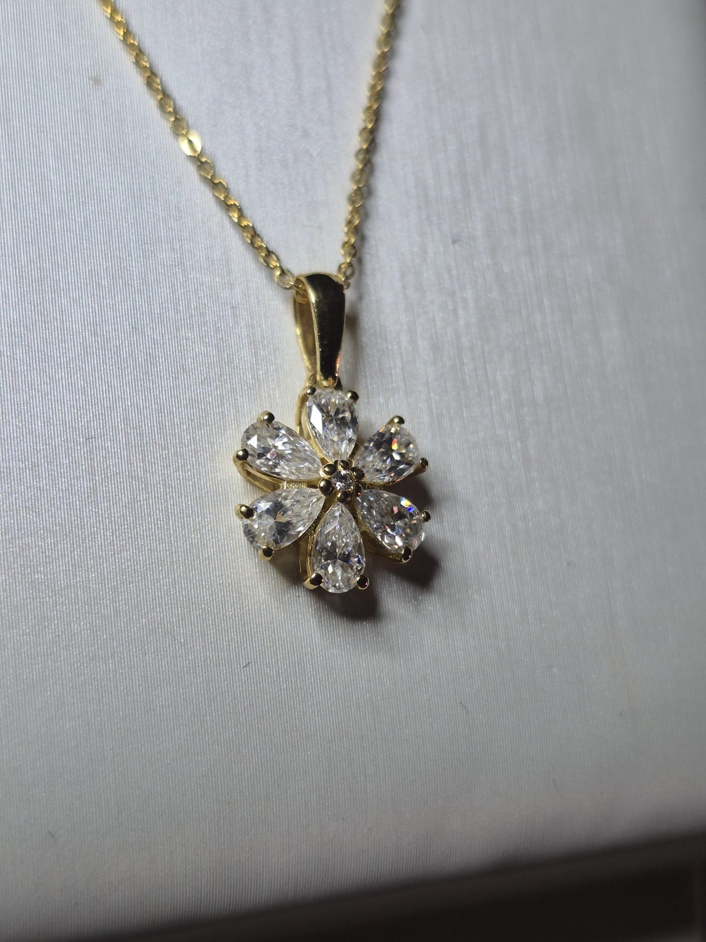 1.31ct Moissanite Necklace in 18K Gold Overlay 925 Sterling Silver