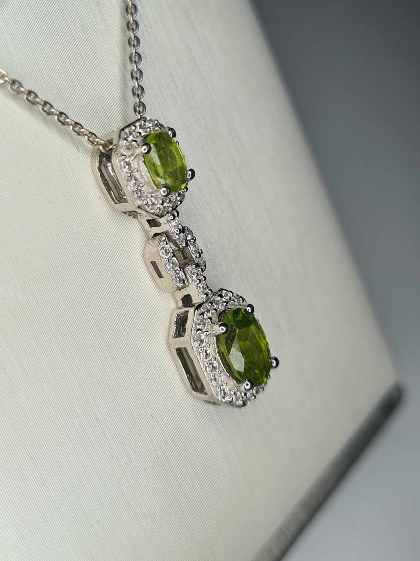 1.74 Ct. Vesuvianite and Natural Zircon Necklace 925 Sterling Silver