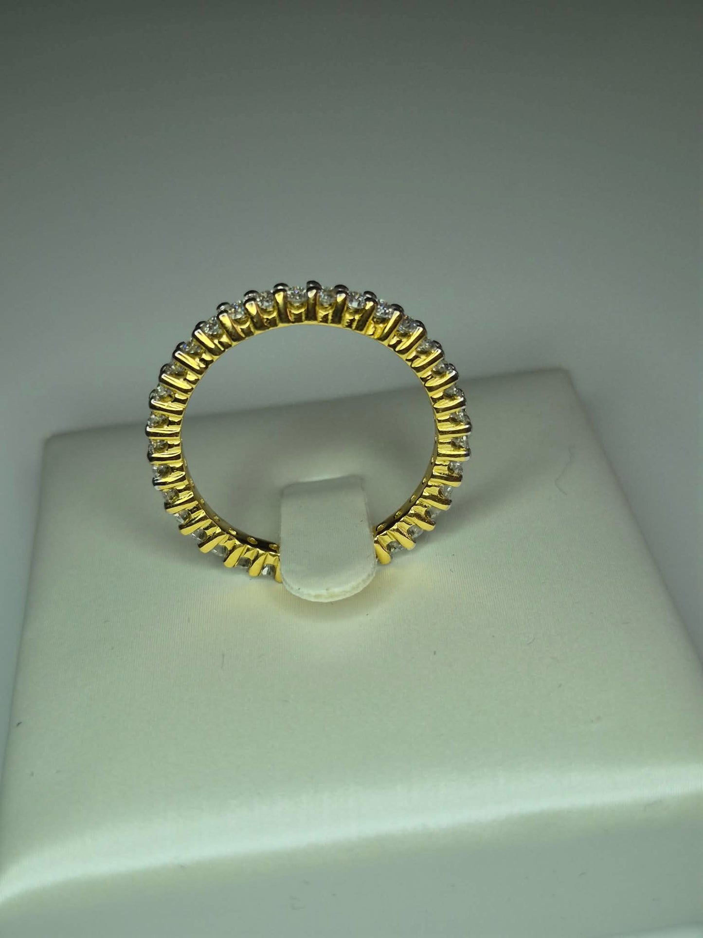 1.16 Moissanite Eternity Ring in 18K Gold Plated 925 Sterling Silver SIZES R,S