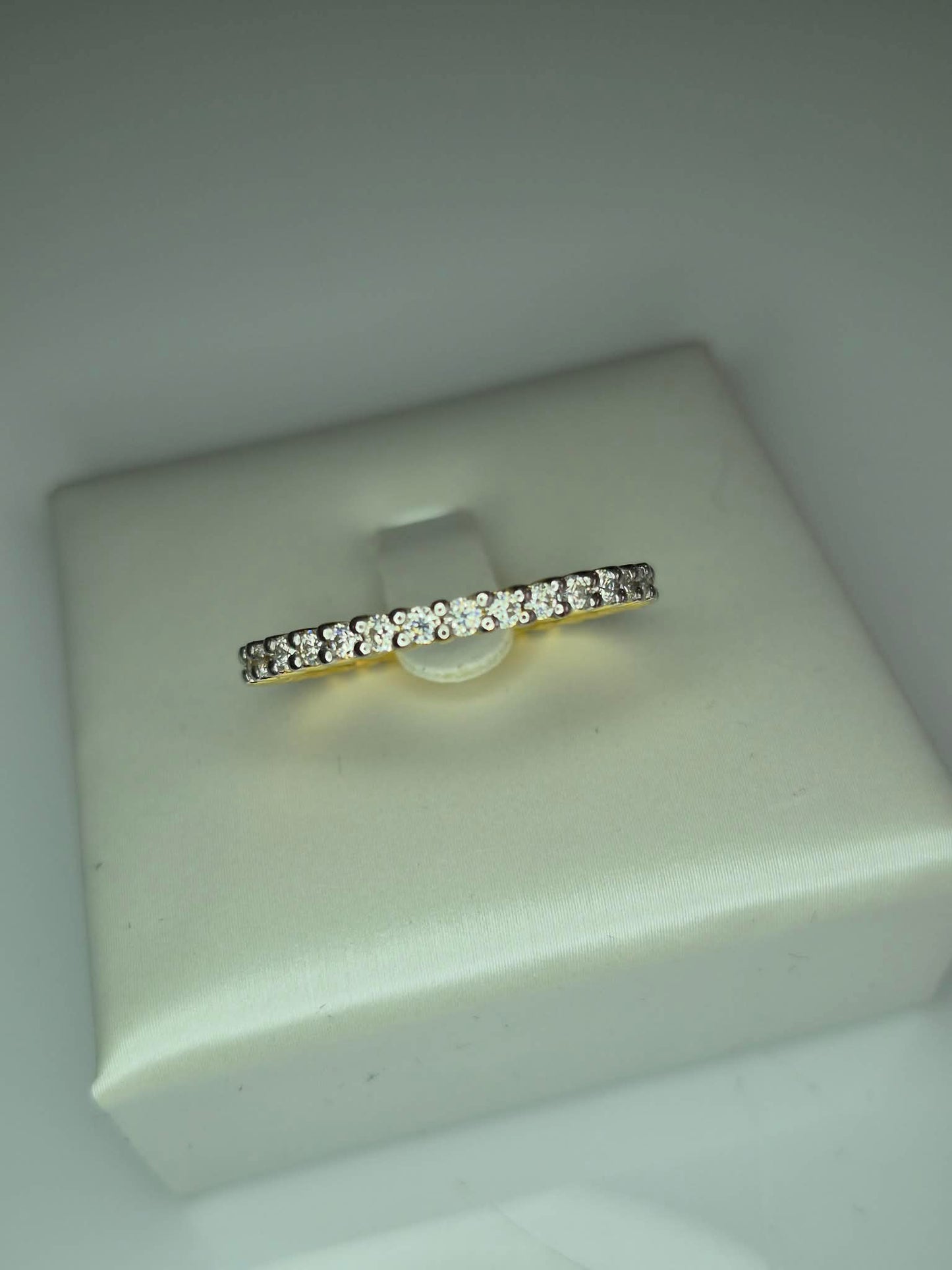 1.16 Moissanite Eternity Ring in 18K Gold Plated 925 Sterling Silver SIZES R,S