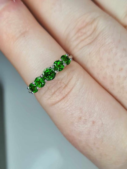 1ct Russian Diopside And Diamond Ring 925 Sterling Silver SIZE N