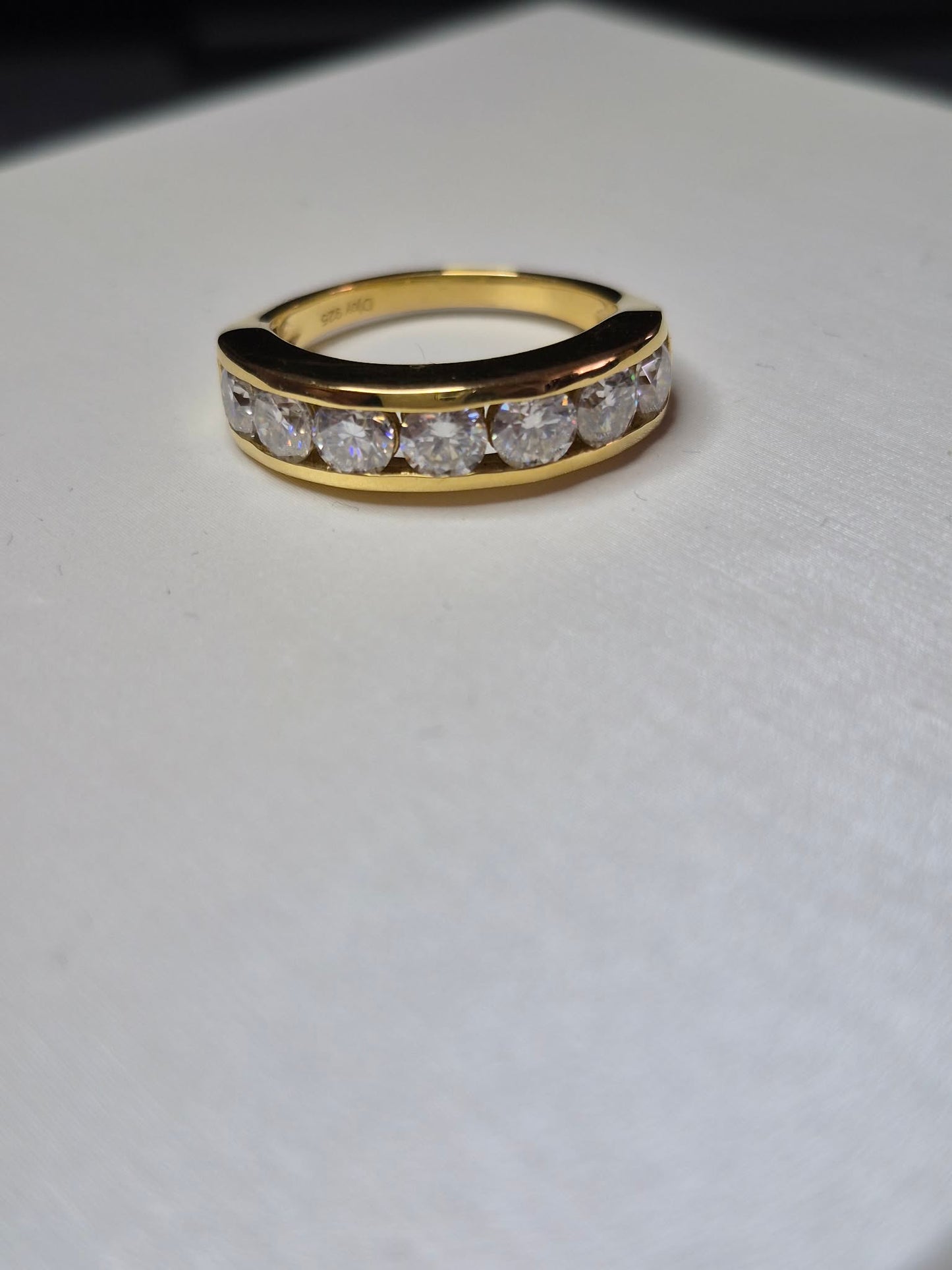 1.65ct Moissanite Half Eternity Band Ring in Yellow Gold Plated 925 Sterling Silver