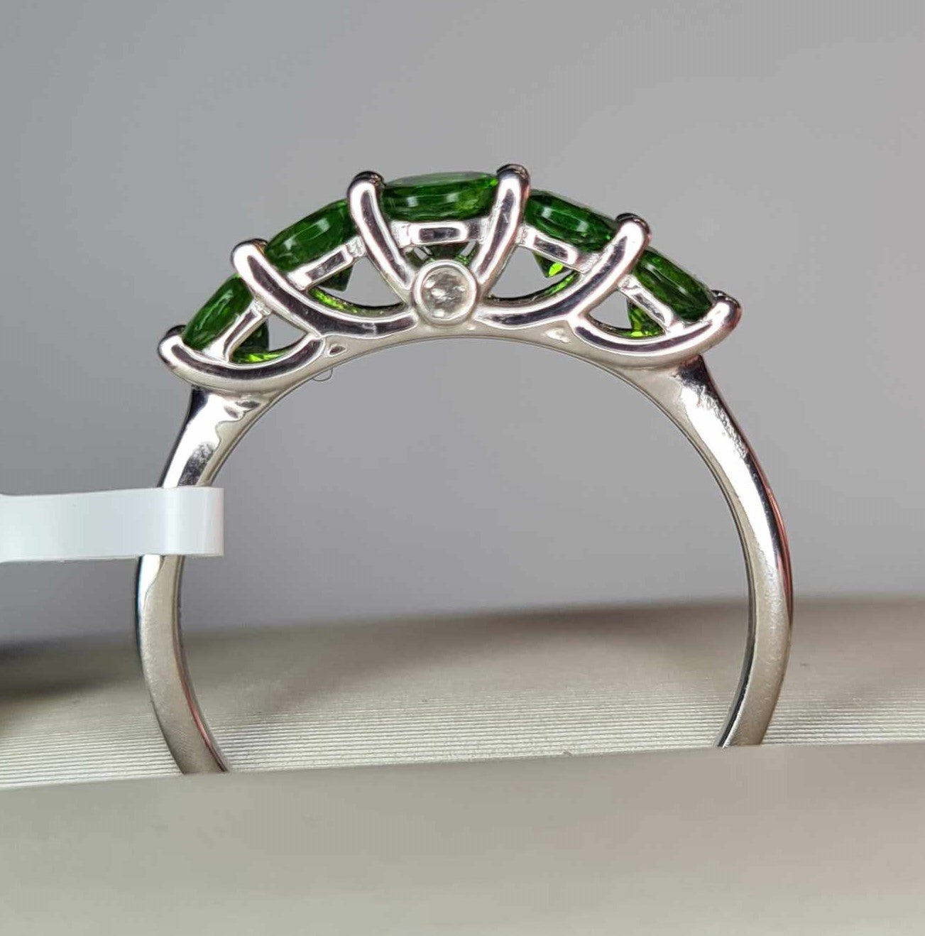 1ct Russian Diopside And Diamond Ring 925 Sterling Silver SIZE N