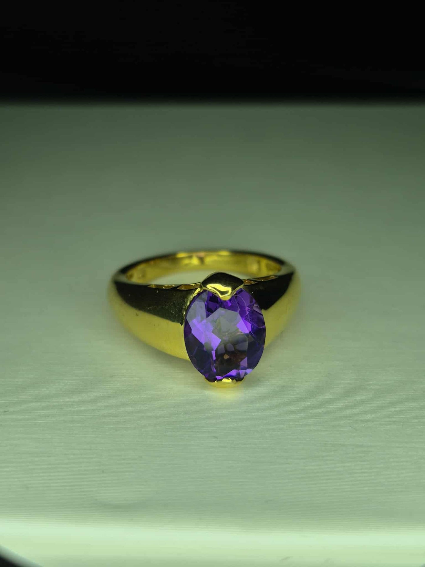 2.510ct AAA African Amethyst Solitaire Ring in 14K Gold 925 Sterling Silver SIZE M