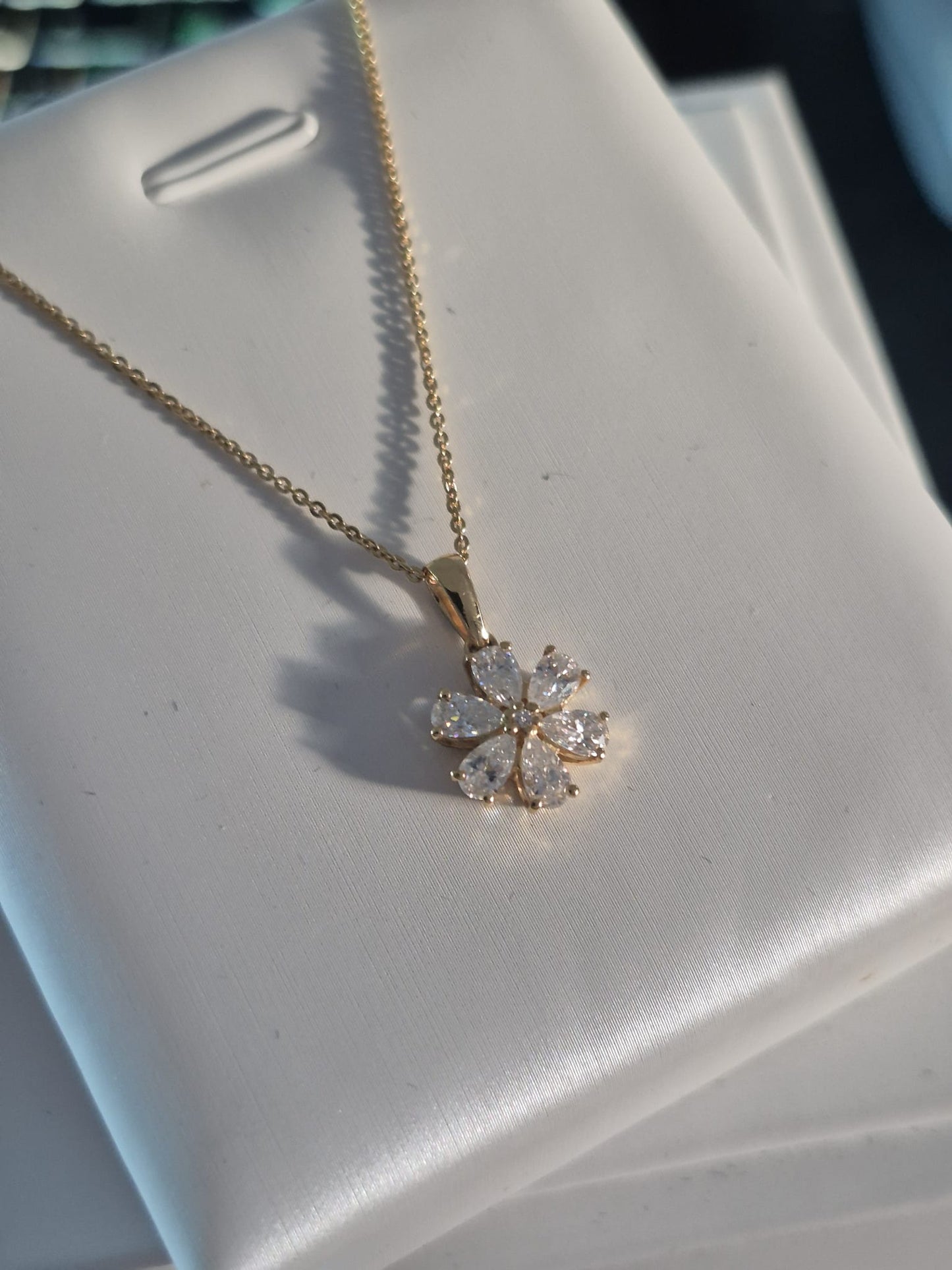 1.31ct Moissanite Necklace in 18K Gold Overlay 925 Sterling Silver