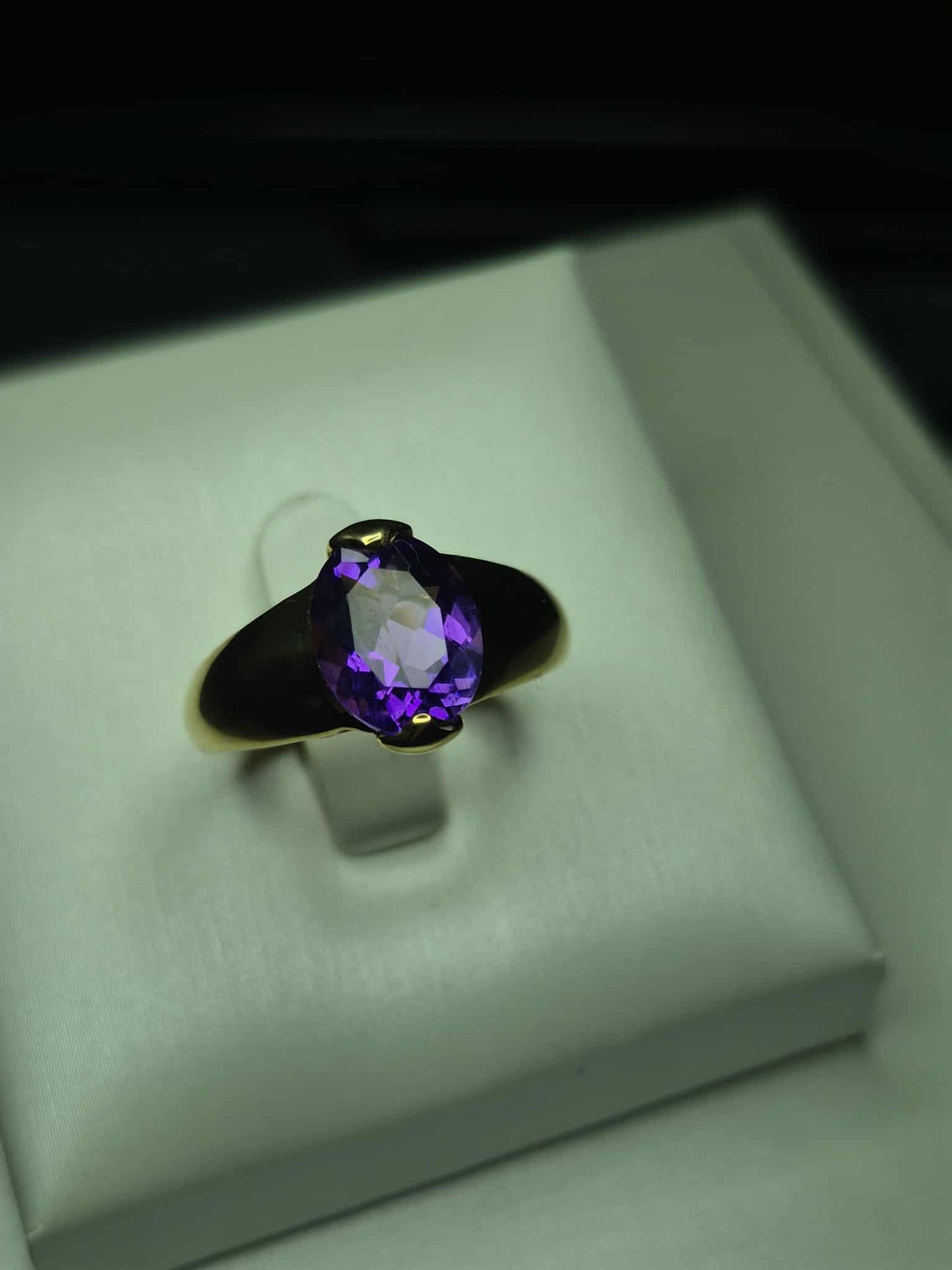 2.510ct AAA African Amethyst Solitaire Ring in 14K Gold 925 Sterling Silver SIZE M